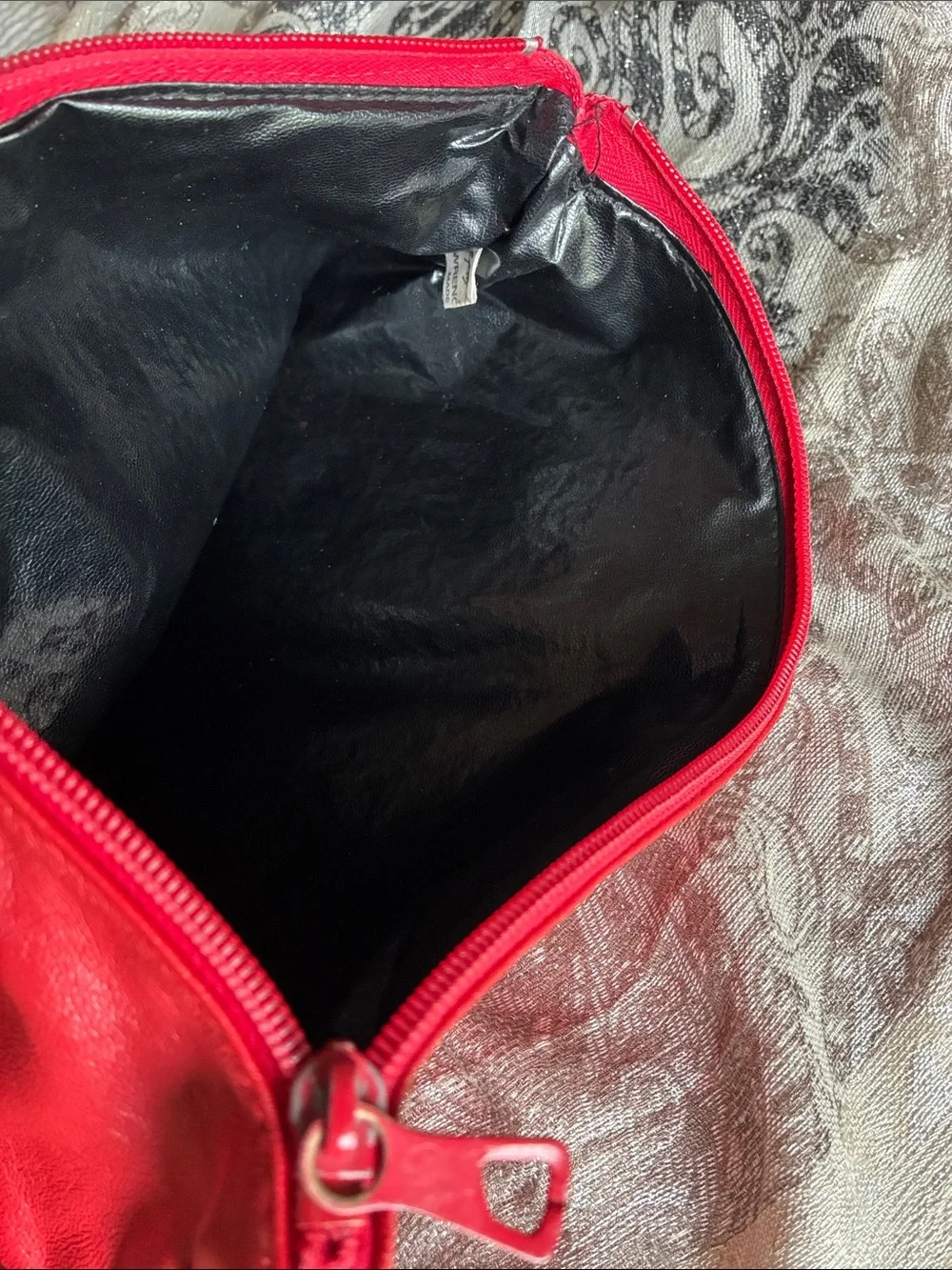 Italian Leather Vintage RED clutch, zip closure, 9X 12 inch 🇮🇹